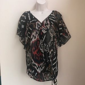 Mushka Sheer Printed Blouse in Large